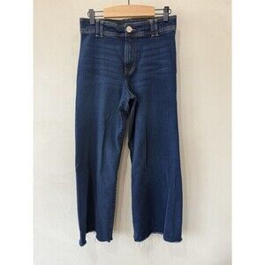 Zara Girls Wide Leg Pants Dark Denim High Rise 13/14 13 14 Sailor Trendy Casual